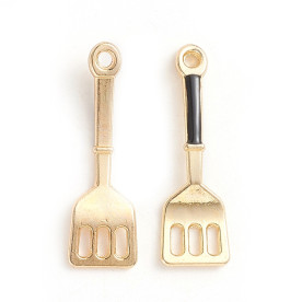 Підвіска з емаллю, Кухонна лопатка, чорна, 24х18 мм, 1 шт.