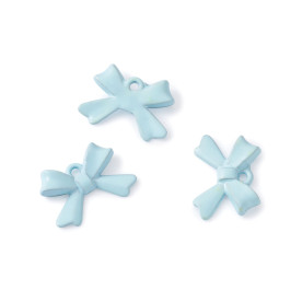 Подвеска с эмалью Бант голубой, 10х15 мм