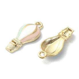 Подвеска с эмалью, Воздушный шар, светлое золото, 23х10 мм, 1 шт