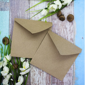 Конверт бумажный, крафт бумага, 10х10 см