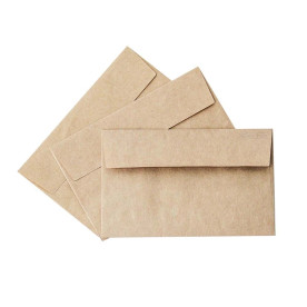 Конверт 140×92 мм, 70 г/м² (прямокутний клапан), крафт-папір, 1 шт