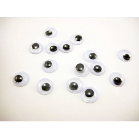 Очі, чорно-білий, 7 мм, 1 шт
