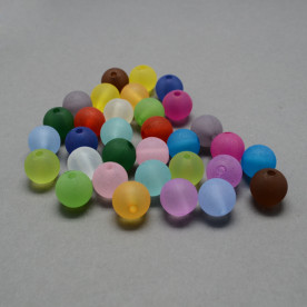 Набір намистин, матовий, різнокольоровий, 50 шт, 6 мм
