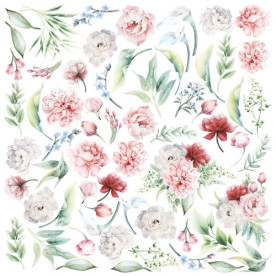 Лист с картинками для вырезания, Peony garden, 30,5х30,5 см, Фабрика Декора