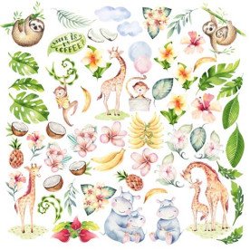 Лист с картинками для вырезания, Safari for Kids, 30,5х30,5 см, Фабрика Декора