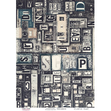 Декупажная карта "Буквы" #0216 21x29,7 см, Фабрика Декора