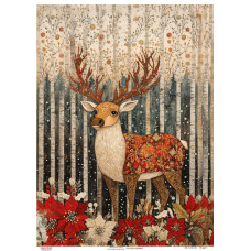 Декупажна карта Олень у березовому гаю, #0864, 29,7x42см, Фабрика Декору