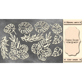 Набір чіпбордов Wild tropics # 388, 15х15 см, колір молочний, Фабрика Декору