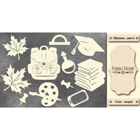 Набір чіпбордов School time # 465, 15см x 15см, колір молочний, Фабрика Декору