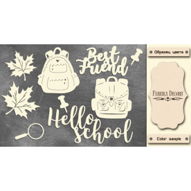 Набор чипбордов Привет школа #467, 10x15 см, цвет молочный, Фабрика Декора