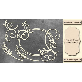 Набор чипбордов,ов Рамка завитки и колоски 10х15 см #515 , цвет молочный, Фабрика Декора