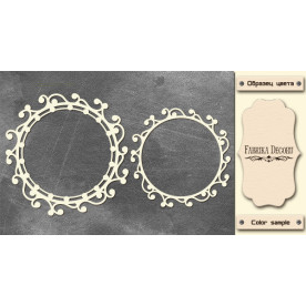 Набор чипбордов Круглые рамки завитки с бусинкой 10х15 см #521 , цвет молочный, Фабрика Декора