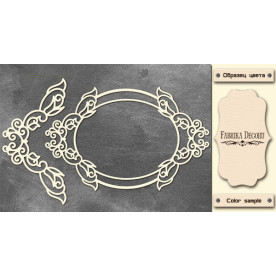 Набір чіпбордов Рамка і бордюр з завитками 3 10х15 см # 527, колір молочний, Фабрика Декору
