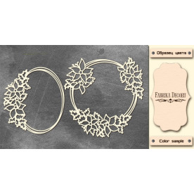 Набір чіпбордов Рамки з пуансетії 10х15 см # 530, колір молочний, Фабрика Декору