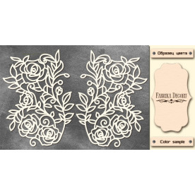 Набір чіпбордов Орнамент Троянди 10х15 см # 544, колір молочний, Фабрика Декору