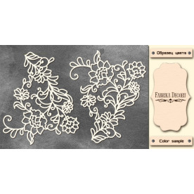 Набор чипбордов Цветочный орнамент 10х15 см #547 , цвет молочный, Фабрика Декора