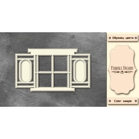 3D-чіпборд вікно з віконницями 10х15 см # 578