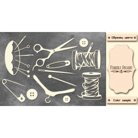 Набор чипбордов швейные принадлежности 10х15 см #582, Фабрика Декора