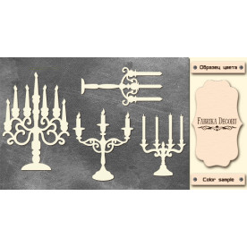Набор чипбордов, Подсвечники с завитками, 10х15см #588, Фабрика Декора