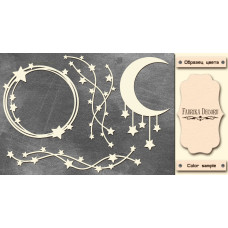 Набор чипбордов, Рамка и декор со звездами, 10х15см #601, Фабрика Декора