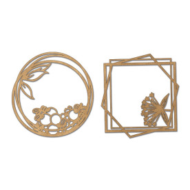 Набор чипбордов рамки с летними цветами 10х15 см #604, Фабрика Декора