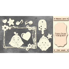 Набір чіпбордів, Cutie sparrow boy, Music, 10х15см # 607, Фабрика Декору