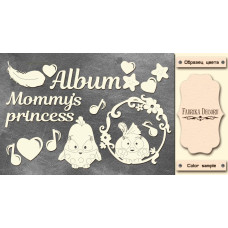Набор чипбордов, Mommy's princess, Cutie sparrow girl, 10х15 см #611, Фабрика Декора