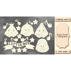  Набор чипбордов,ов, Little boy, Cutie sparrow, 10х15см #614, Фабрика Декора