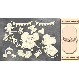 Набор чипбордов, Baby, My little mousy girl, 10х15см #617, Фабрика Декора
