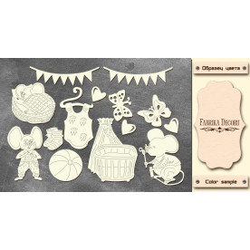 Набор чипбордов, Baby, My little mousy boy, 10х15 см #619, Фабрика Декора