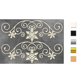 Набор чипбордов Бордюр со снежинками 10х15 см #625, молочный, Фабрика Декора