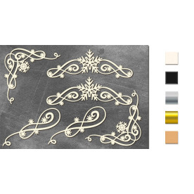 Набор чипбордов,ов Вензель со снежинкой 10х15 см #630, молочный, Фабрика Декора