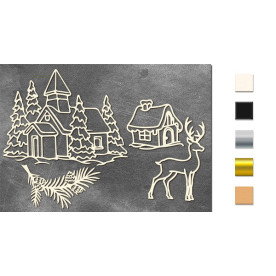 Набор чипбордов Рождественский пейзаж 10х15 см #636, молочный, Фабрика Декора