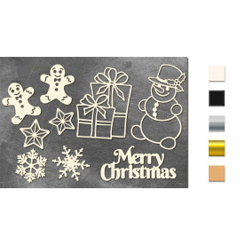 Набор чипбордов,ов Рождественский набор 10х15 см #640, молочный, Фабрика Декора