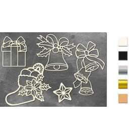 Набор чипбордов,ов Рождественский набор #2 10х15 см #643, молочный, Фабрика Декора