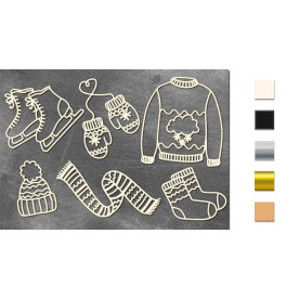 Набор чипбордов,ов Набор зимний 10х15 см #646, молочный, Фабрика Декора