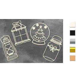 Набор чипбордов Зимний #1 10х15 см #647, молочный, Фабрика Декора