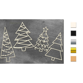 Набор чипбордов Ёлочки 10х15 см #648, молочный, Фабрика Декора