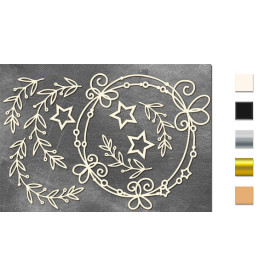 Набор чипбордов Рамочки с омелой и звездочками 10х15 см #649, молочный, Фабрика Декора
