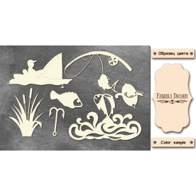 Набор чипбордов, Рыбалка #1 #657, 10х15 см, 1,3мм, Фабрика Декора