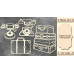 Набор чипбордов, Старинные телефоны и чемоданы #670, 10х15 см, 1,3мм, Фабрика Декора