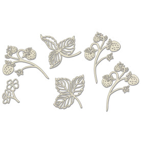 Набір чіпбордів, Summer botanical diary, # 695, бежевий, 10х15 см, Фабрика Декору