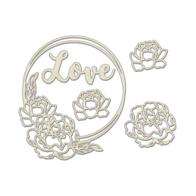 Набір чіпбордів, Peony Passion, # 733, бежевий, 10х15 см, Фабрика Декору