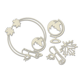 Набор чипбордов, Autumn botanical diary, #745, бежевый, 10х15 см, Фабрика Декора