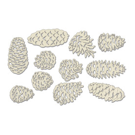 Набор чипбордов, Шишки #766 бежевый, 10х15 см, Фабрика Декора