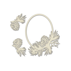 Набір чіпбордов, Рамка з шишками # 769 бежевий, 10х15 см, Фабрика Декору