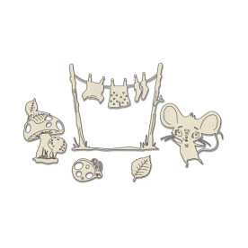 Набор чипбордов Happy mouse day 10х15 см #793, Фабрика Декора