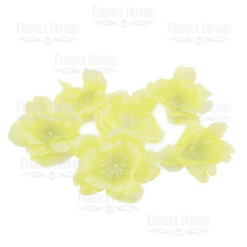 Квітка сакури, біла з лимонним, 1 шт, 5 см, Фабрика Декору