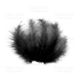 Набор перьев Пуховые Черные от 6,5см до 12см, 10 шт., Фабрика Декора