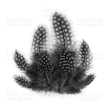 Набір пір'я цесарки, сірі, 10 шт, від 5 см до 8 см, Фабрика Декору